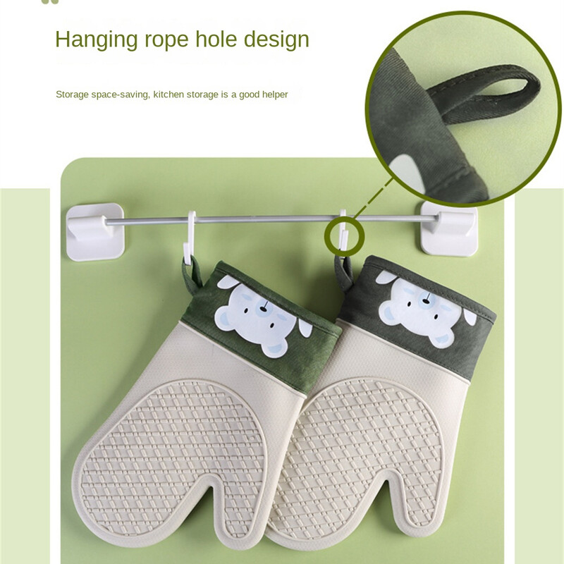 Új szilikon és pamut kesztyűk twill kétrétegű mikrohullámú sütő sütőkesztyűk konyhai sütés hőszigetelő kesztyűk sütőkesztyűk