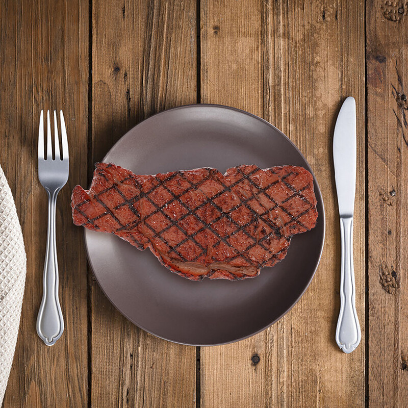 1 db Szimulációs steak PVC hamis étel modell grill nyugati étterem kirakat kellékek gyerekeknek játék mesterséges hús parti dekoráció
