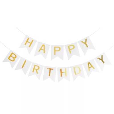 Happy Birthday Streamers Hot Stamping Dovetail Pull Flag Σαλόνι Κήπος Mall Cafe Παιδικά πάρτι γενεθλίων Διακόσμηση πανό