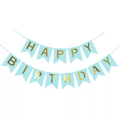 Happy Birthday Streamers Hot Stamping Dovetail Pull Flag Σαλόνι Κήπος Mall Cafe Παιδικά πάρτι γενεθλίων Διακόσμηση πανό