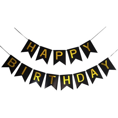 Happy Birthday Streamers Hot Stamping Dovetail Pull Flag Σαλόνι Κήπος Mall Cafe Παιδικά πάρτι γενεθλίων Διακόσμηση πανό