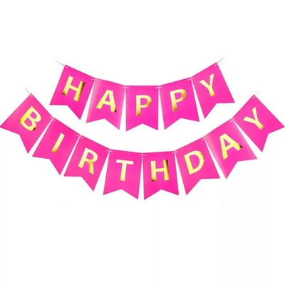 Happy Birthday Streamers Hot Stamping Dovetail Pull Flag Σαλόνι Κήπος Mall Cafe Παιδικά πάρτι γενεθλίων Διακόσμηση πανό