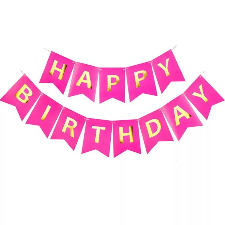 Boldog születésnapot Streamers Forró bélyegző fecskefarkú húzózászló Nappali Kert Bevásárlóközpont Kávézó Gyermekek Születésnapi Party dekoráció Bannerek