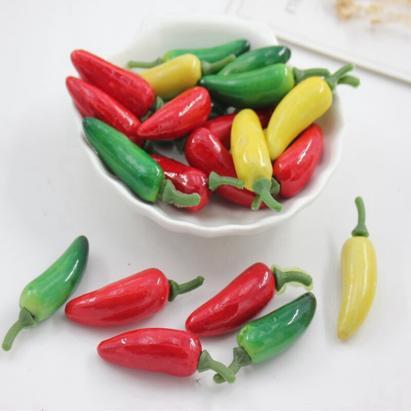 10 db mesterséges műanyag növény szimuláció piros chili paprika hamis gyümölcs zöldségek újévi otthoni dekorációhoz