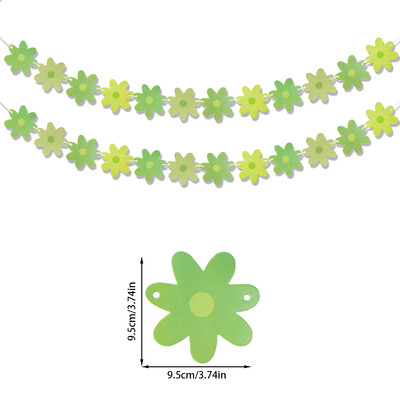Daisy Banner Boho Daisy Flower Garlands Κρεμαστά πανό Hippie Party Δύο Groovy Birthday Baby Shower 60s 70s Decor
