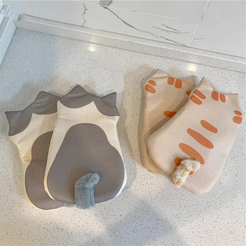 1 pár csúszásmentes konyhai kesztyű Rajzfilm Macska Mancs Sütőkesztyű Hosszú Pamut Sütőszigetelő Kesztyű Mikrohullámú hőálló
