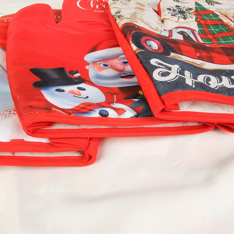 2db/szett karácsonyi szigetelő párna kesztyű konyhai mikrohullámú sütő kesztyű edénytartó Otthoni sütés forrázásgátló kesztyű kütyü kellékek