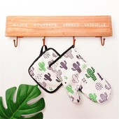 Cute Cotton Fashion Cactus Flamingo Kitchen Insolated Pad μαγείρεμα Φούρνος μικροκυμάτων Ψήσιμο μπάρμπεκιου Φούρνος δοχεία φούρνου Γάντια κουζίνας Γάντια κουζίνας