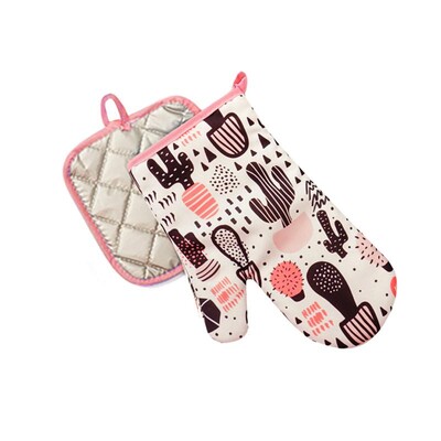 Cute Cotton Fashion Cactus Flamingo Kitchen Insolated Pad μαγείρεμα Φούρνος μικροκυμάτων Ψήσιμο μπάρμπεκιου Φούρνος δοχεία φούρνου Γάντια κουζίνας Γάντια κουζίνας