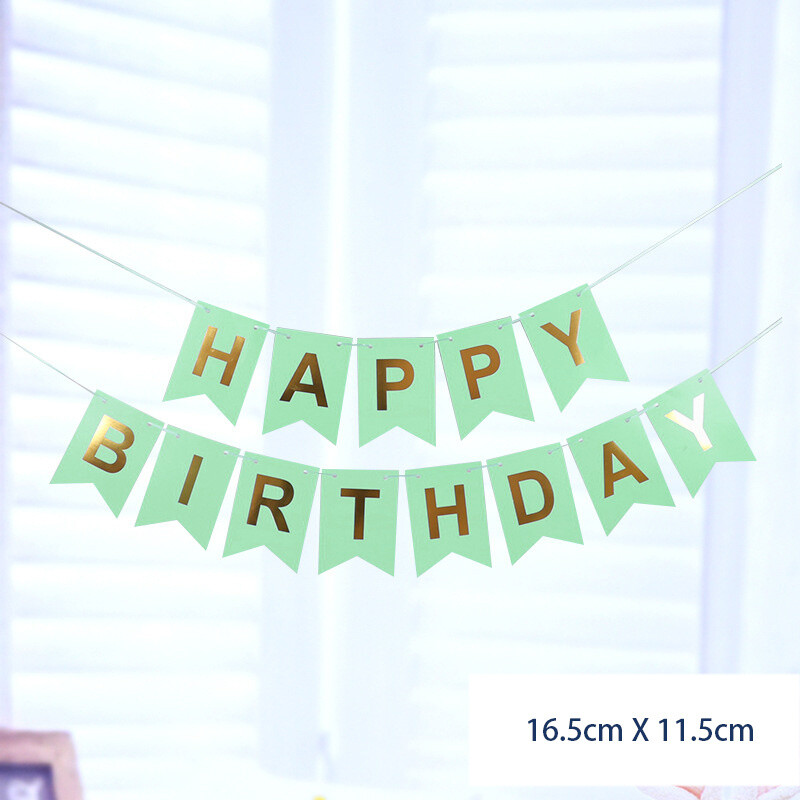 Születésnapi parti dekoráció Zászló boldog születésnapot levél sármány forró bélyegző halfark húzza zászló születésnapi parti jelenet dekoráció