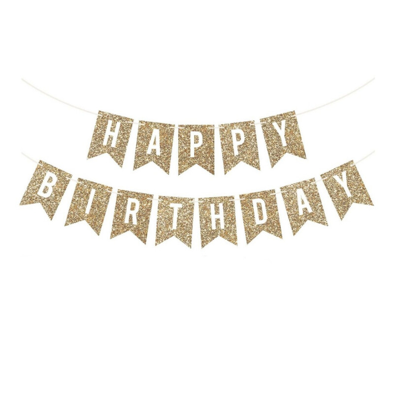 Golden Rose Gold Boldog születésnapot Banner Boldog születésnapot party dekorációs kellékek