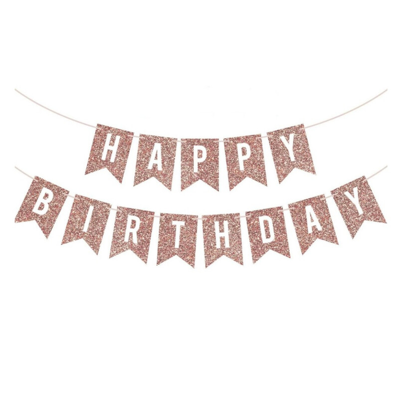 Golden Rose Gold Boldog születésnapot Banner Boldog születésnapot party dekorációs kellékek