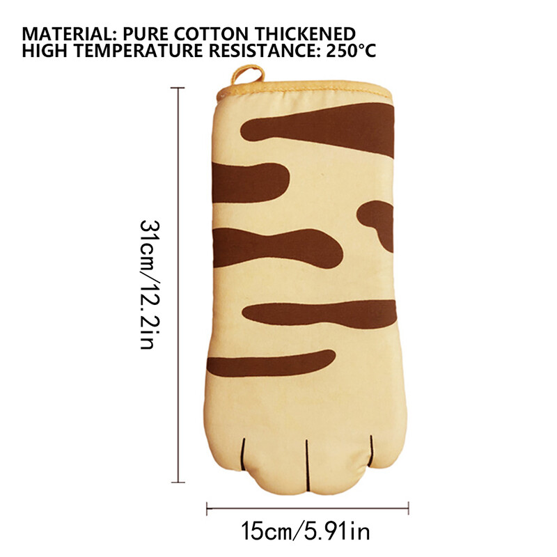 1db Aranyos macskamancsok sütőkesztyűk Macskakörmös sütőkesztyűk Forrázásgátló Mikrohullámú hőálló szigetelés Csúszásmentes macskamancs kesztyűk