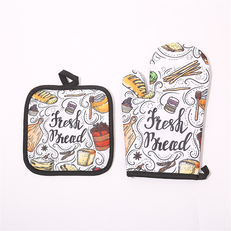 Konyhai Sütés Főzési Kiegészítők Nyomtatás Sütő kesztyűpárna Mosható Mikrohullámú Pizza Forróság Elleni Szigetelő Szőnyeg Konyhai dekoráció
