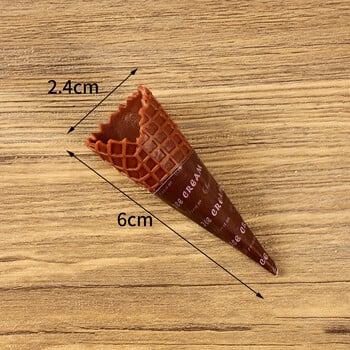 10 бр. Модел на симулация на фунийка за сладолед Мини фалшива торта Направи си сам ръчно изработена основа за сладолед Детска куклена къща Реквизит за игра Занаяти Парти декор