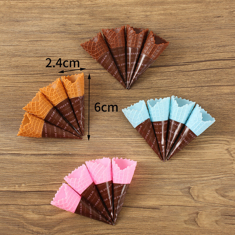10 db szimulációs fagylalt kúp modell mini hamis torta DIY kézzel készített fagylalt alap gyerek babaház játék kellékek kézműves parti dekoráció