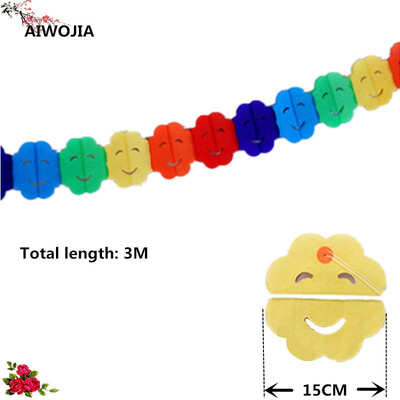 3 m Papír pillangó Füzér virág Banner húzó zászló Boldog születésnapot esküvői party Favor Baba zuhanyfüggöny dekorációs kellékek 6z