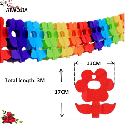 3 m Papír pillangó Füzér virág Banner húzó zászló Boldog születésnapot esküvői party Favor Baba zuhanyfüggöny dekorációs kellékek 6z