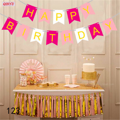 3 m Papír pillangó Füzér virág Banner húzó zászló Boldog születésnapot esküvői party Favor Baba zuhanyfüggöny dekorációs kellékek 6z