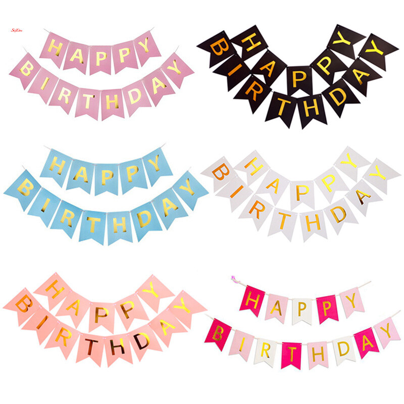 3 m Papír pillangó Füzér virág Banner húzó zászló Boldog születésnapot esküvői party Favor Baba zuhanyfüggöny dekorációs kellékek 6z