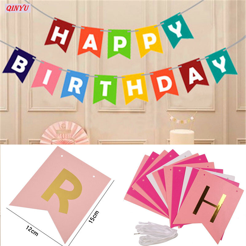 3 m Papír pillangó Füzér virág Banner húzó zászló Boldog születésnapot esküvői party Favor Baba zuhanyfüggöny dekorációs kellékek 6z