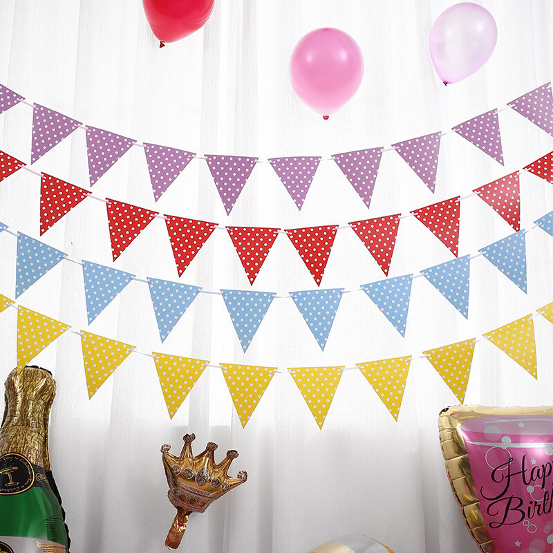 party dekoráció sármány ünnepi háromszög húzza zászló buli elrendezés transzparens baba születésnap hullám pont sármány színhely elrendezés