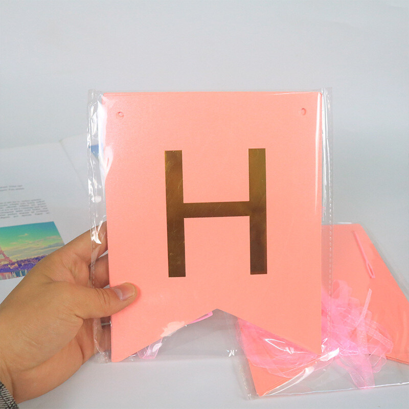 Bronzing születésnapi levél húzza zászló születésnapi parti dekoráció háttér elrendezés fishtail banner húzza zászló boldog születésnapot sármány