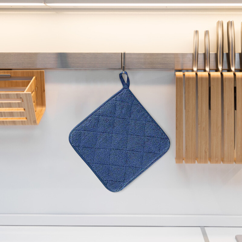 3 db edénytartó újrafelhasználható puha poliészter konyhai melegítőpárna 2 zsebes hordozható, mosható, hőálló sütő melegítőpárnával