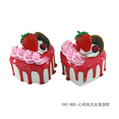 Lakásdekoráció Dekoráció Kézműves Miniatűrök PU Étterem Szimuláció Szív alakú gyümölcskrém torta modell Hűtőmágnesek Dekoráció