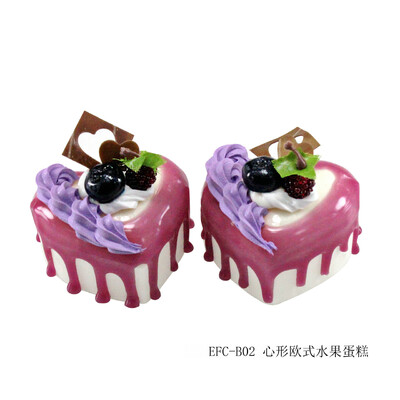 Lakásdekoráció Dekoráció Kézműves Miniatűrök PU Étterem Szimuláció Szív alakú gyümölcskrém torta modell Hűtőmágnesek Dekoráció