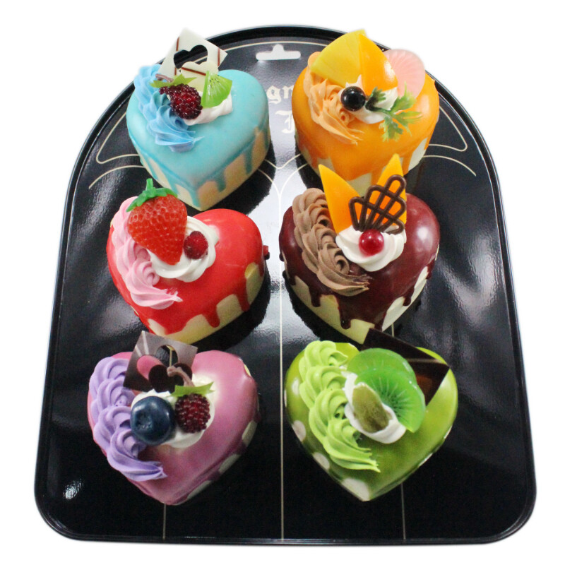 Lakásdekoráció Dekoráció Kézműves Miniatűrök PU Étterem Szimuláció Szív alakú gyümölcskrém torta modell Hűtőmágnesek Dekoráció
