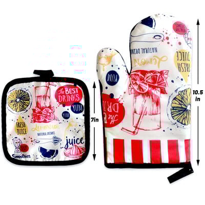 Testreszabása Cartoon Mikrohullámú kesztyű edénytartó kesztyű kesztyű Konyhai edényfogó szőnyeg grillezéshez Szigetelő kesztyű Meleg sütőkesztyű Sütés