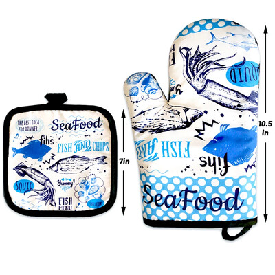 Testreszabása Cartoon Mikrohullámú kesztyű edénytartó kesztyű kesztyű Konyhai edényfogó szőnyeg grillezéshez Szigetelő kesztyű Meleg sütőkesztyű Sütés