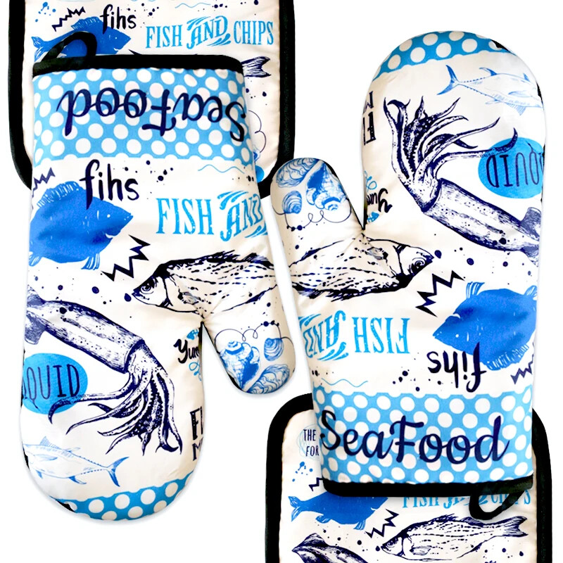 Testreszabása Cartoon Mikrohullámú kesztyű edénytartó kesztyű kesztyű Konyhai edényfogó szőnyeg grillezéshez Szigetelő kesztyű Meleg sütőkesztyű Sütés