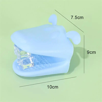 1 db szilikon hőszigetelő sütőkesztyű, hőálló, forrázásgátló kesztyű, rajzfilm állati edénykapcsos konyhai kiegészítők