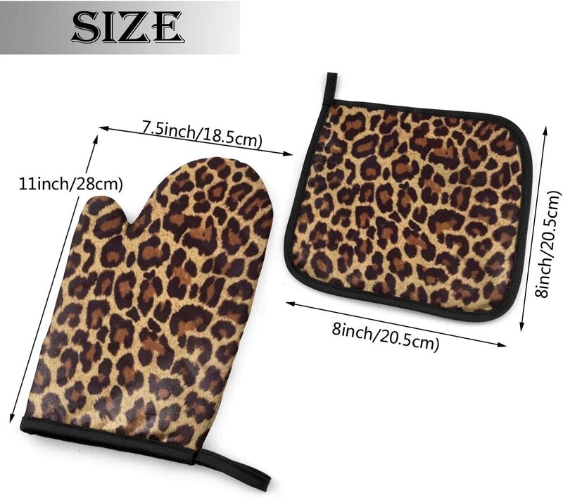 Cool Cheetah Leopard sütőkesztyűk és edénytartók Hőálló sütőkesztyűk Biztonságos Főzés Sütés Grillezés