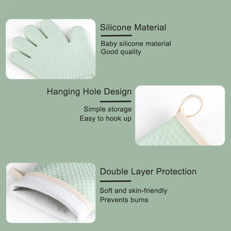 Kepimo pirštinės Silikoninės Orkaitės Pirštinės Neslysta Sutirštintos Aukštai Temperatūrai Atsparios Restoranas Virtuvė Nuplikymo Pirštinės Virtuvės Įrankis