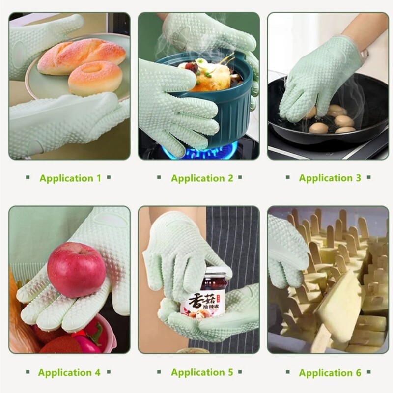Kepimo pirštinės Silikoninės Orkaitės Pirštinės Neslysta Sutirštintos Aukštai Temperatūrai Atsparios Restoranas Virtuvė Nuplikymo Pirštinės Virtuvės Įrankis