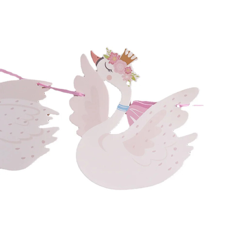 Boldog születésnapot Streamers Swan Pull Flag Nappali Kert Bevásárlóközpont Kávézó Gyermekek Születésnapi Party Dekoráció Bannerek Esküvői Party