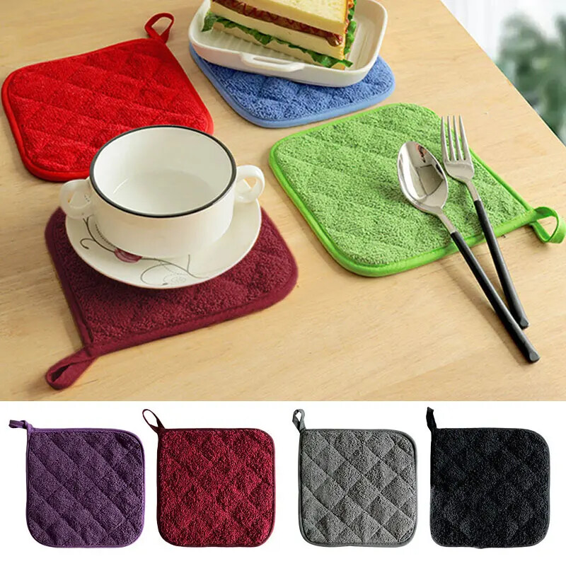 Karščiui atsparūs rankšluosčių puodų laikikliai Medvilninis Neslystantis kilimėlis Puodų laikiklis Puodų laikiklis Virtuvė Kepimo pagalvėlės Stalo padėkliukų priedai