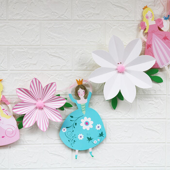 Flower Princess Happy Birthday Party Banner Fairy Birthday Baby Shower Tea Party Bunting Decor Детска градина Декорация на класна стая