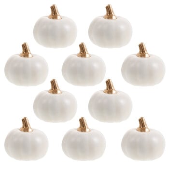 10 τμχ Διακοσμητικά στηρίγματα Simulation Pumpkin Model White Small Set 10 τμχ Foams Φθινοπωρινά διακοσμητικά για Μίνι κολοκύθες σπιτιού Απόκριες