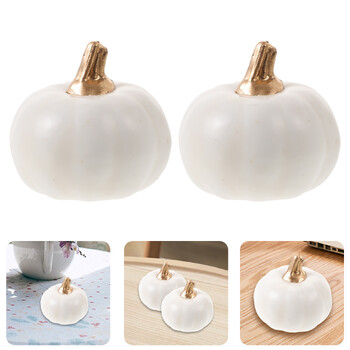 10 τμχ Διακοσμητικά στηρίγματα Simulation Pumpkin Model White Small Set 10 τμχ Foams Φθινοπωρινά διακοσμητικά για Μίνι κολοκύθες σπιτιού Απόκριες