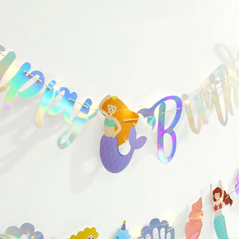 1Szett Unikornis születésnapi dekoráció Egyszarvú Boldog születésnapot Banner Sellőparti kellékek lányoknak Baby Shower party dekorációk