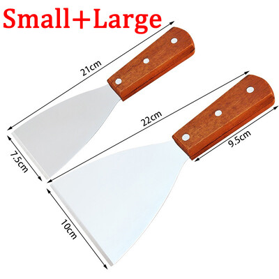 Roostevabast terasest puidust käepide Teppanyaki labidas libisemisvastane praadimislabidas muna kala pannkoogi keerajad kööginõud