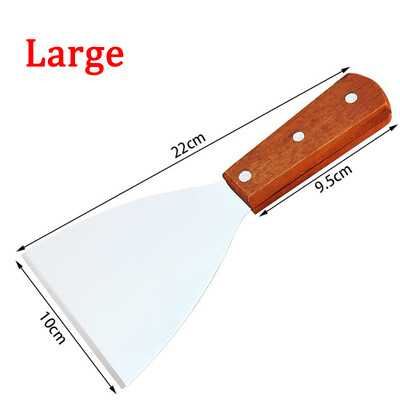 Roostevabast terasest puidust käepide Teppanyaki labidas libisemisvastane praadimislabidas muna kala pannkoogi keerajad kööginõud