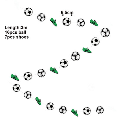 Foci tematikus buli Zöld zászlós zászlót húzó lógó spirál Gyermek fiúk foci születésnapi parti baba zuhany dekor kellékek