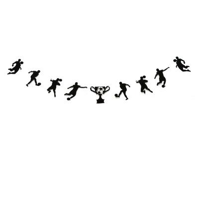 Foci tematikus buli Zöld zászlós zászlót húzó lógó spirál Gyermek fiúk foci születésnapi parti baba zuhany dekor kellékek