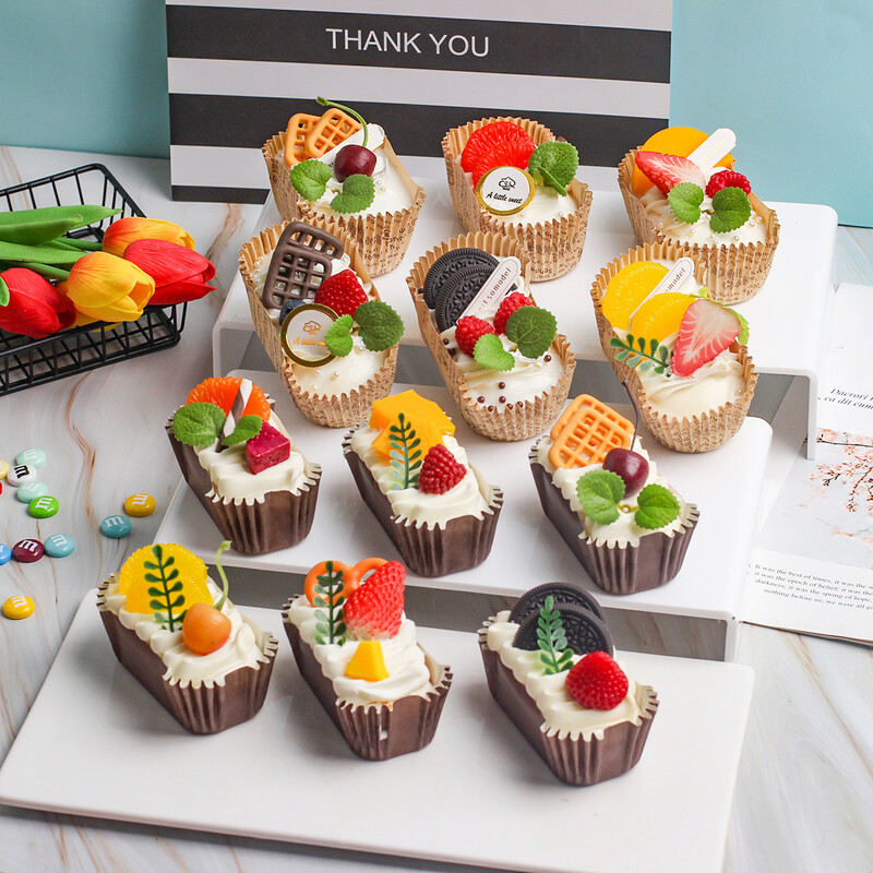 1 db mesterséges gyümölcstorta desszert esküvői party dekoráció tortadíszítés fotózás Professzionális ételszimulációs tortamodell