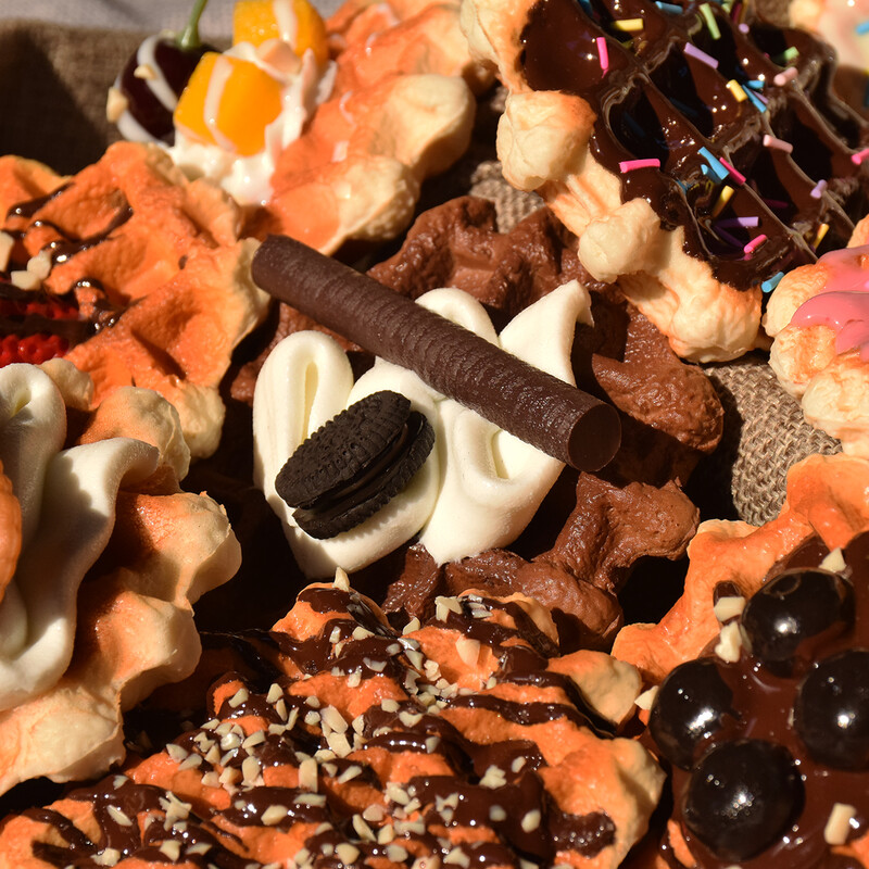 1 db, szimulációs kör alakú gofrikenyér, hamis európai szódakenyér, mintaablak dekoráció